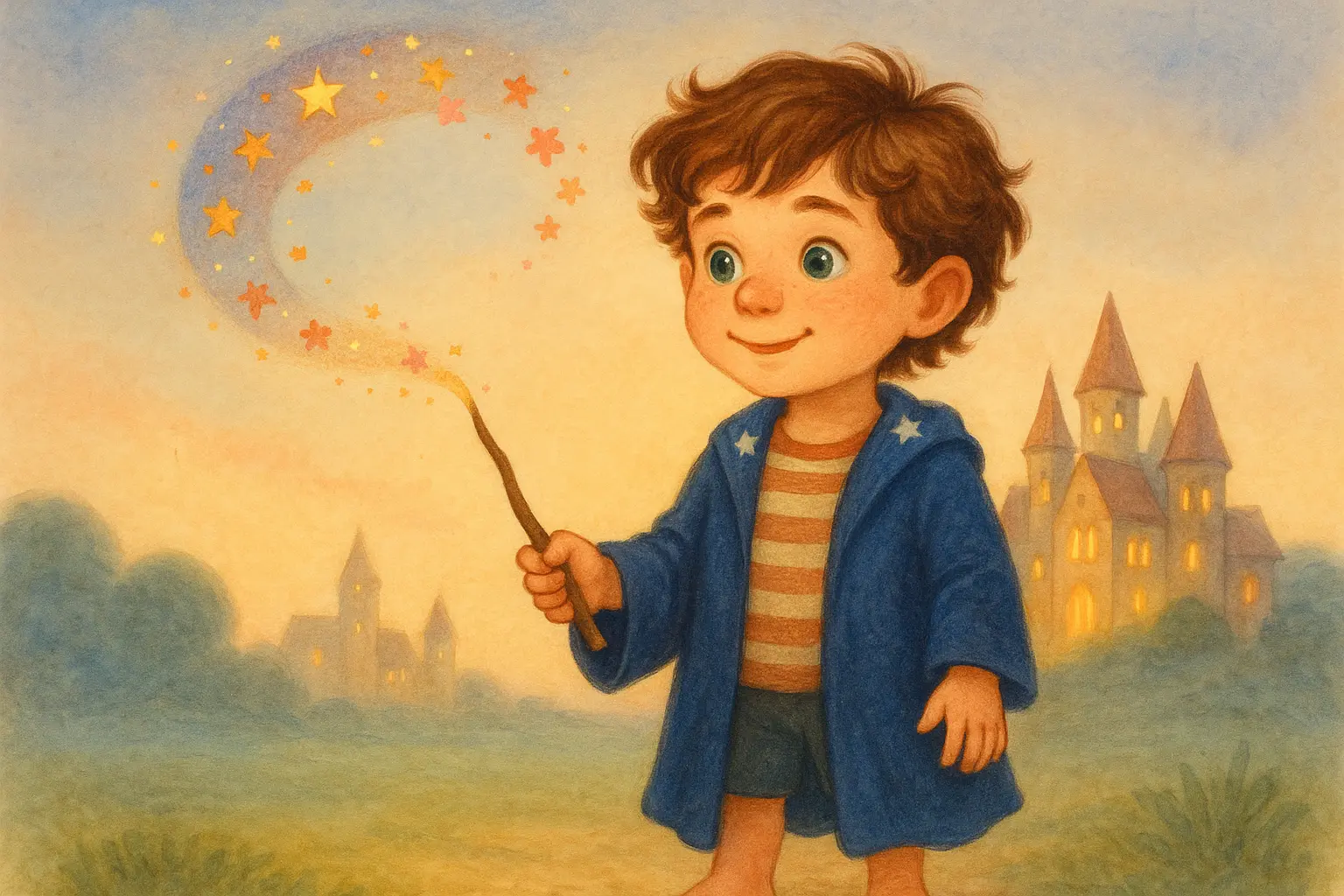 Leo's Magic School Day — Storybook Painterly style