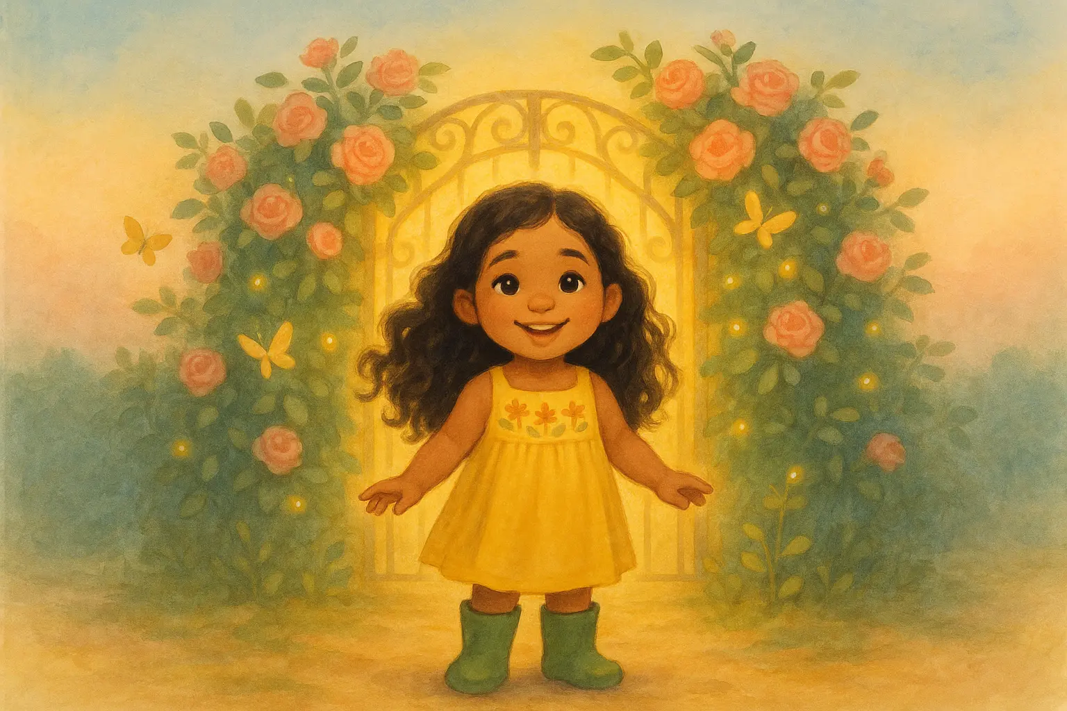 Mia and the Enchanted Garden — Storybook Painterly style
