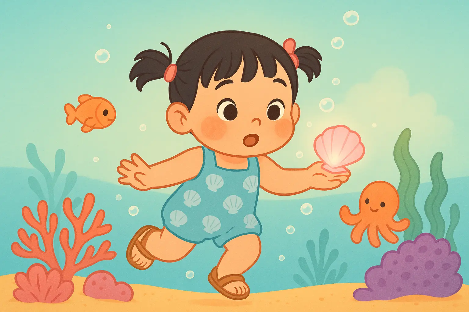 Yuki's Underwater Kingdom — Cozy Character Cartoon style